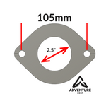 2.5" - 2 Bolt Exhaust Flange - Mild Steel - Adventure Corp